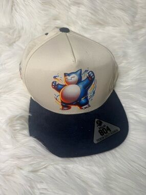 Kids Snorlax Graphic Snapback Hat - Cream & Navy